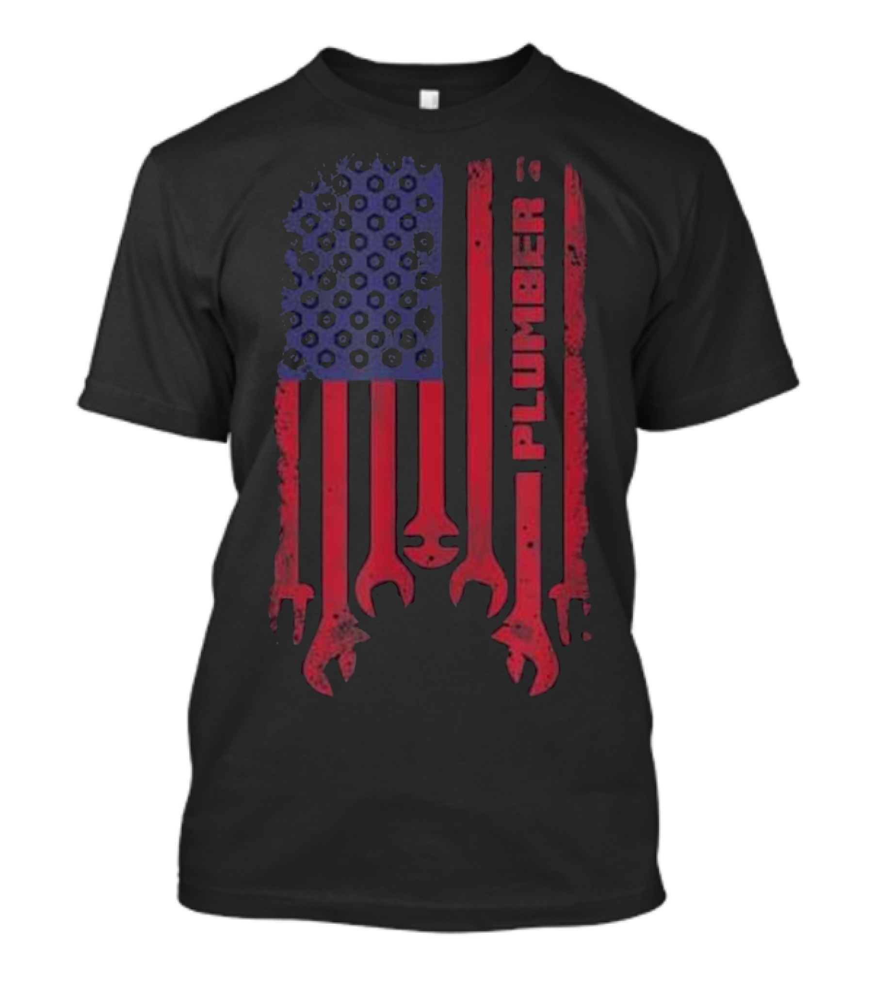 Plumber American Pride Craftsman Wrench Flag T-Shirt