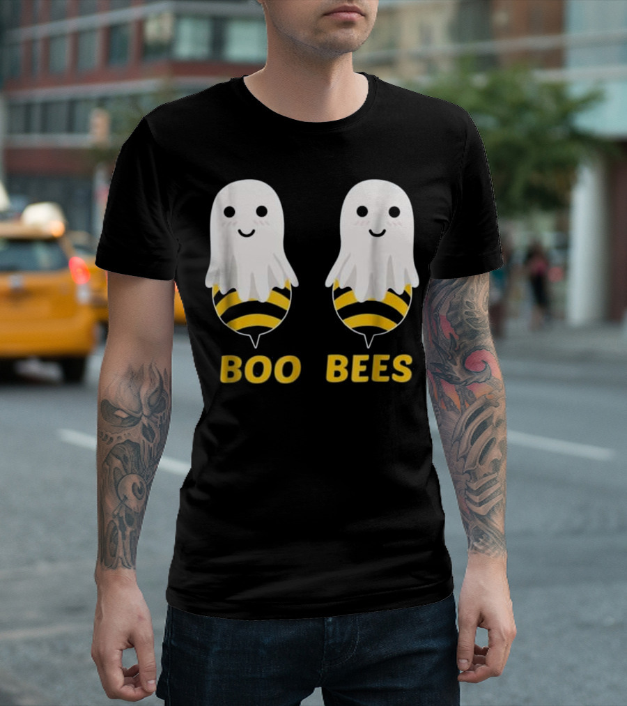 Boo Bees Couples Halloween Costume Ghost And Bee Fun T-Shirt