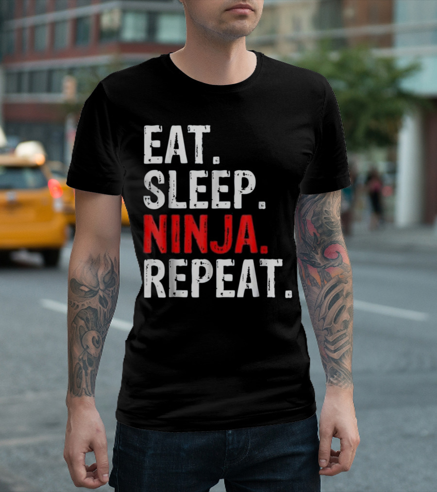 Eat Sleep Ninja Karate Martial Arts Repeat T-Shirt