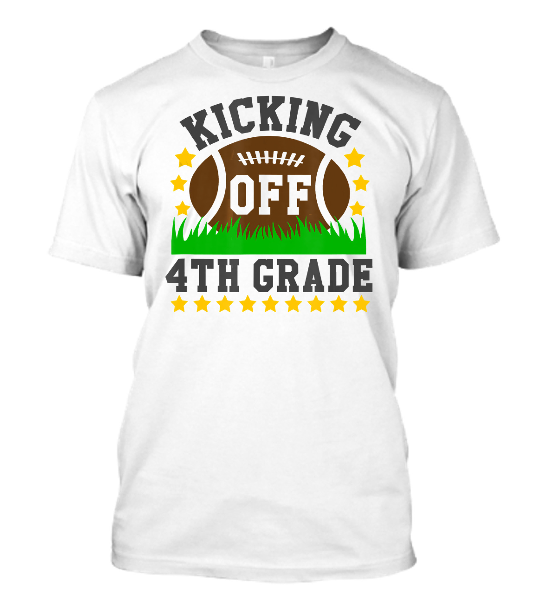 Kicking Off 4th Grade Rugby Back To School Funny Football T-Shirt