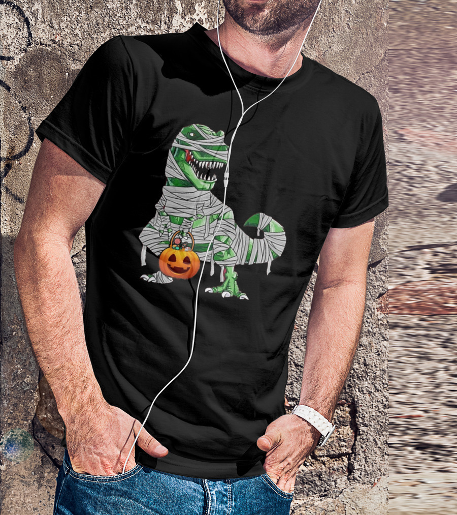 Halloween Pumpkin Dinosaur Mummy T-Rex Gift T-Shirt