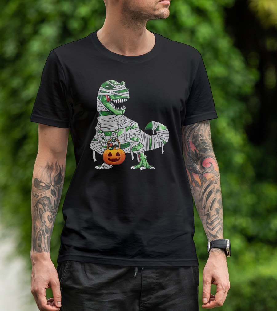 Halloween Pumpkin Dinosaur Mummy T-Rex Gift T-Shirt