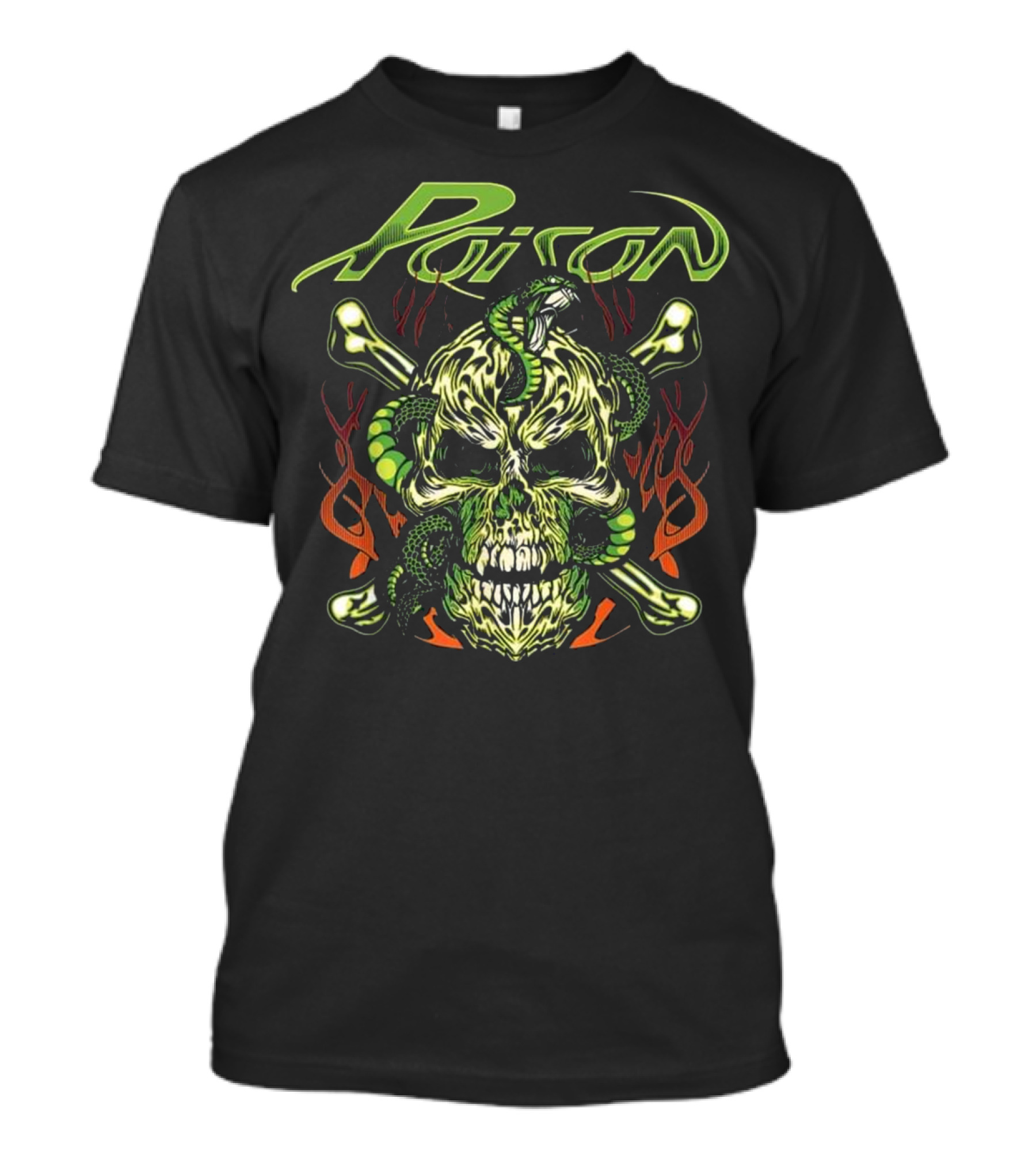 Poison Skull Snake Flames T-Shirt
