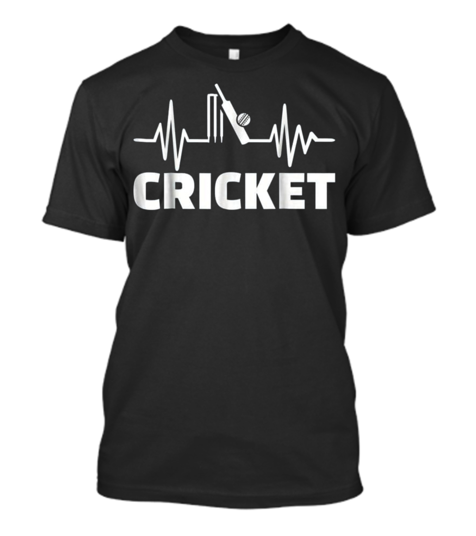 Cricket Heartbeat Frequency Bat Ball Stumps T-Shirt