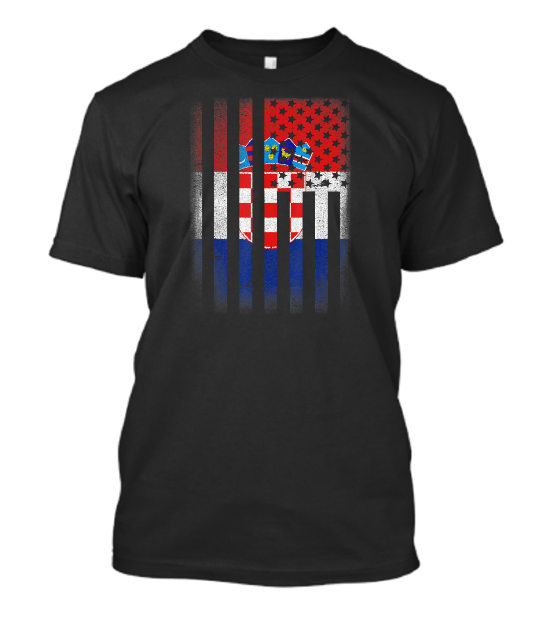 Croatian American Flag Croatia USA Symbol Blend T-Shirt