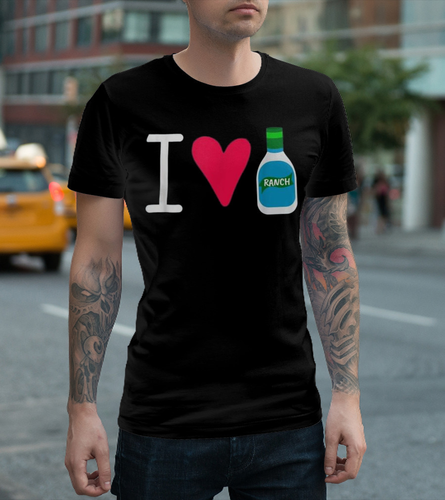 Funny I Love Ranch Salad Dressing Food Bottle T-Shirt