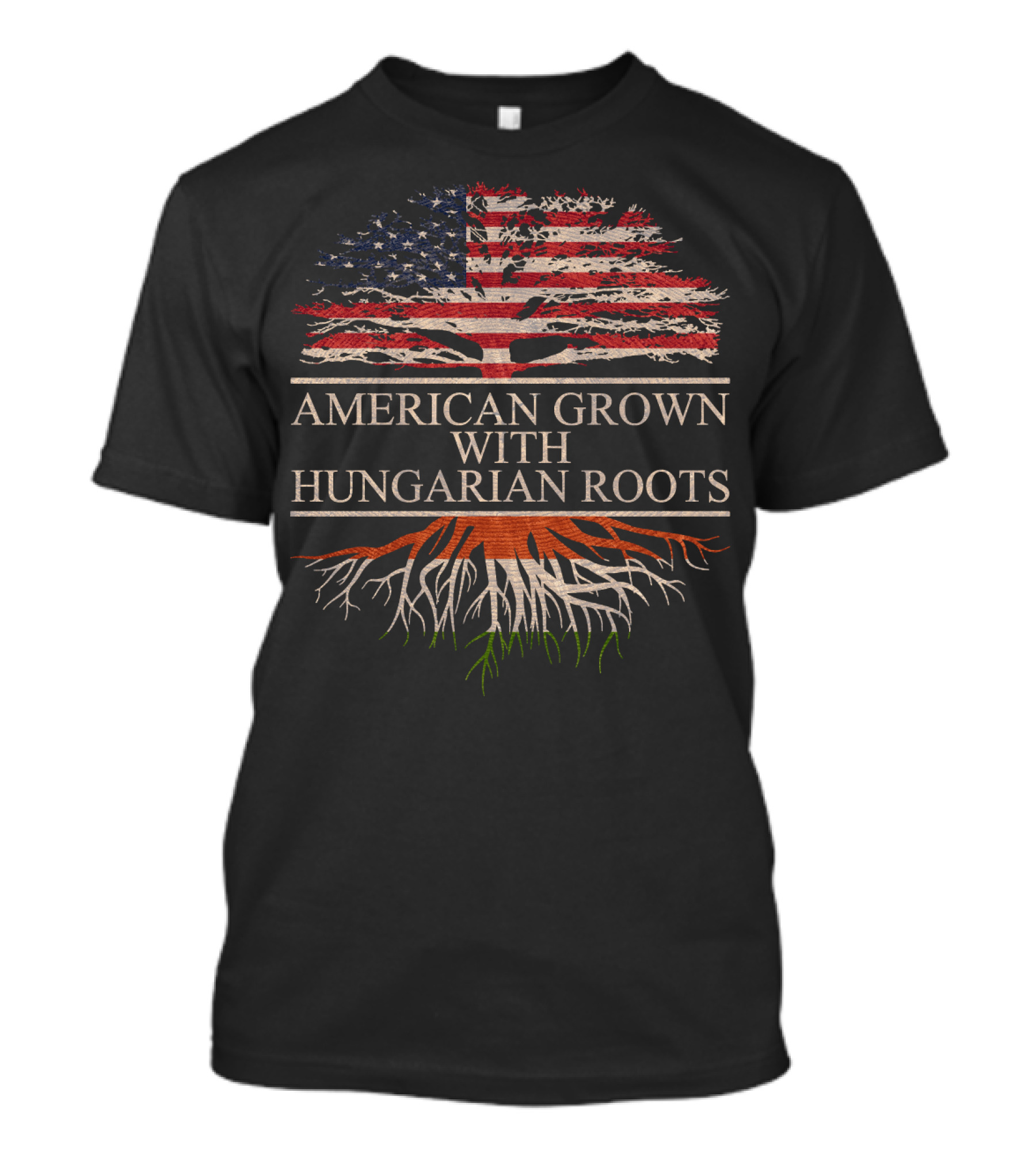 American Grown With Hungarian Roots Flag Tree T-Shirt