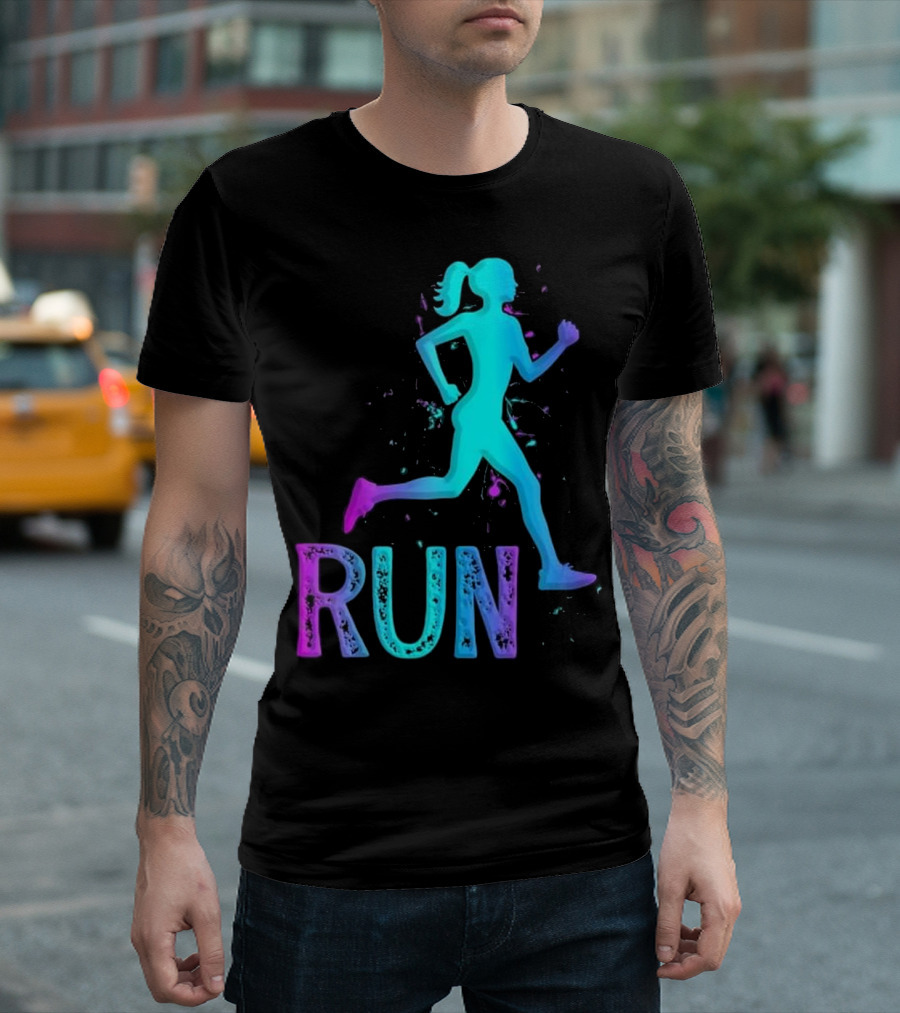 RUN Running Girl for Girls Runners T-Shirt
