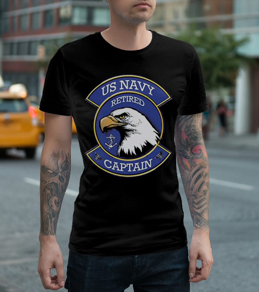 US NAVY RETIRED CAPTAIN EAGLE ANCHOR EMBLEM T-Shirt