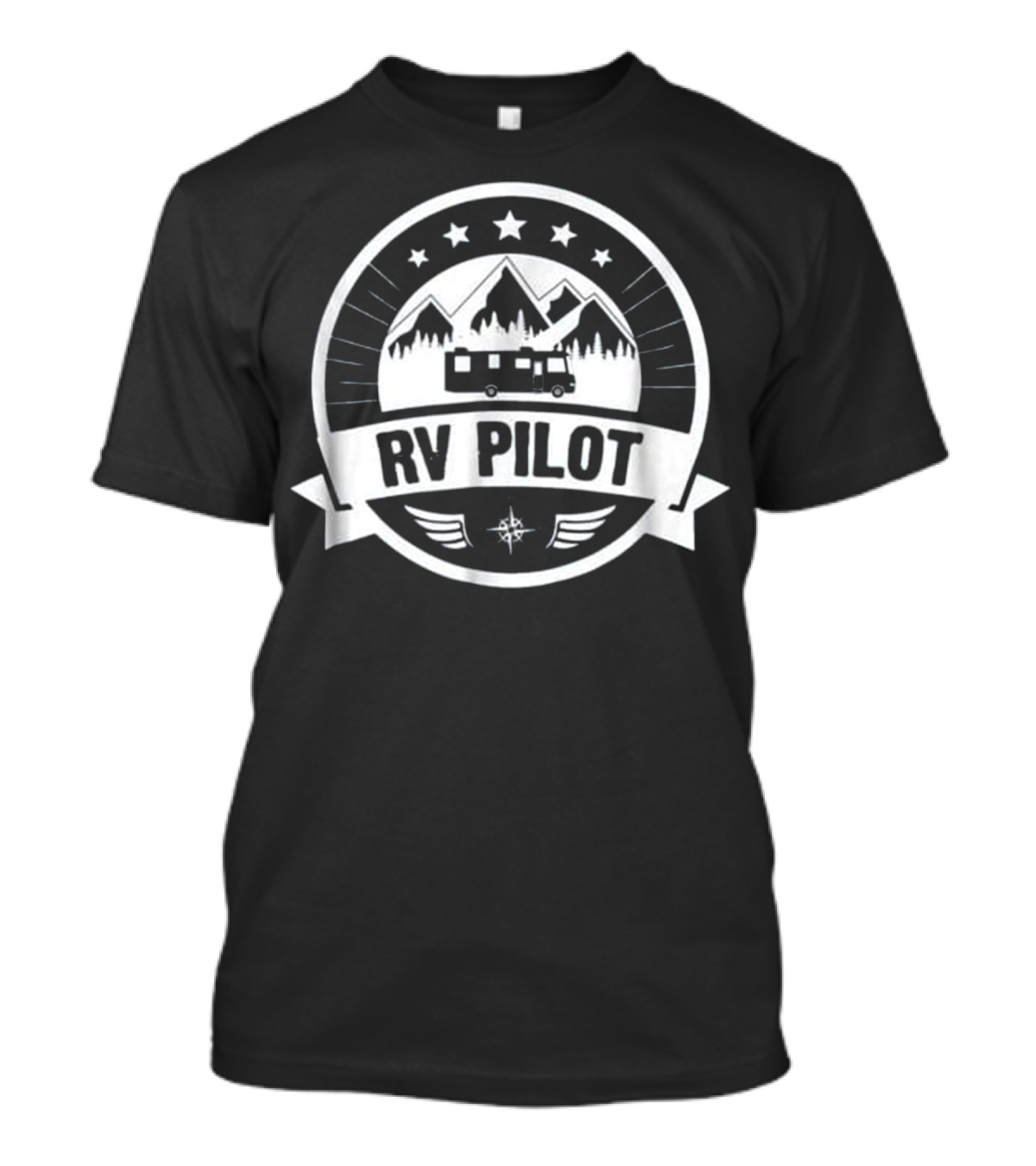RV Pilot Adventure Mountains Stars Motorhome Journey T-Shirt