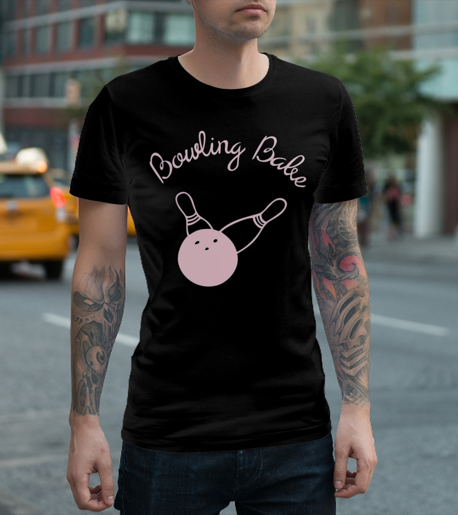 Bowling Babe Ladies Pink Bowling Ball T-Shirt