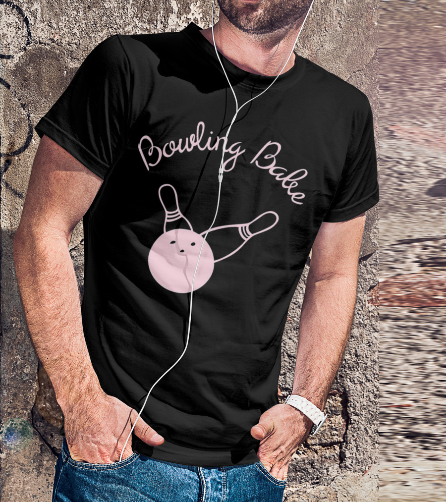 Bowling Babe Ladies Pink Bowling Ball T-Shirt