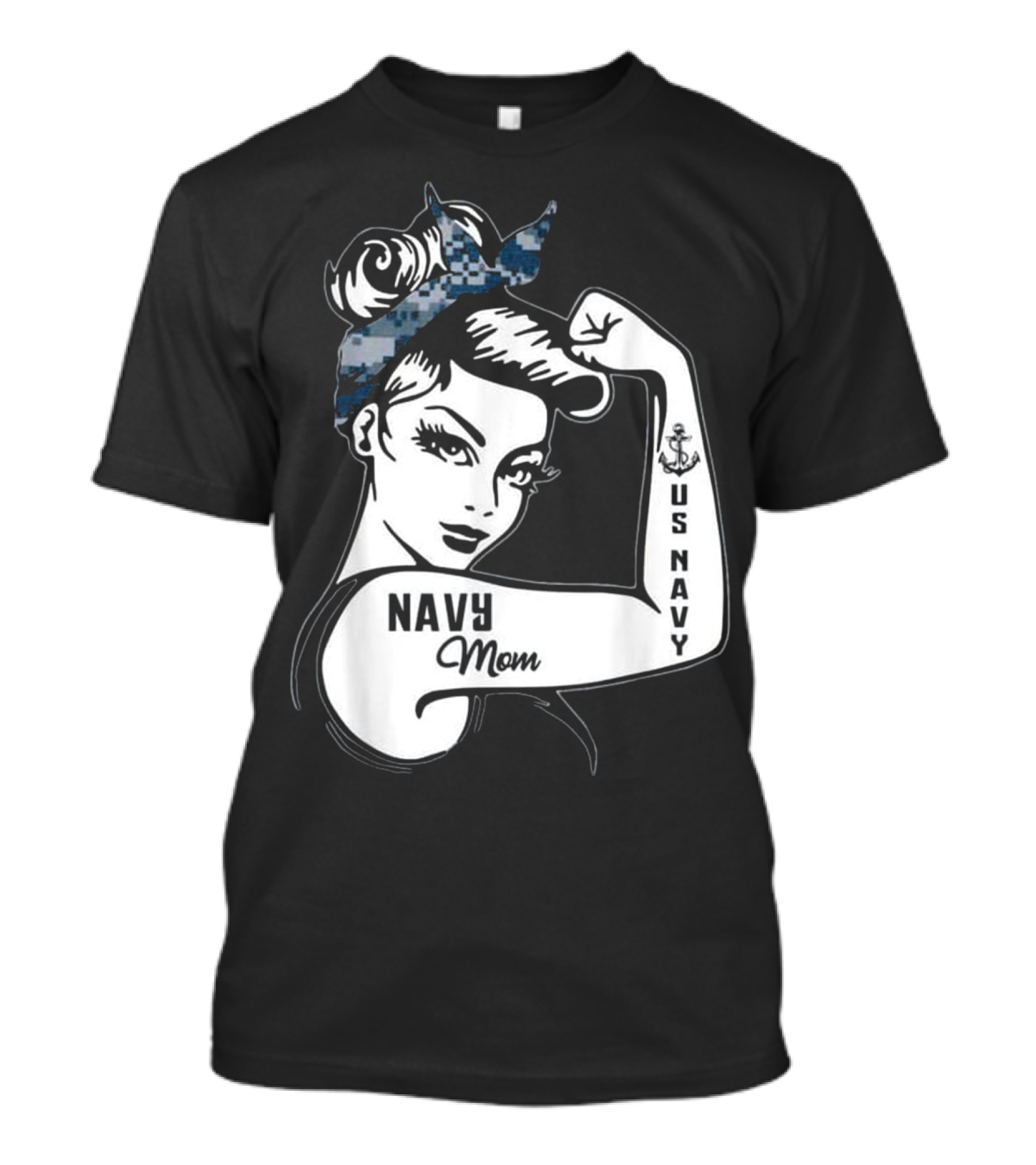 Navy Mom Strong US Navy Anchor Memorial Day T-Shirt