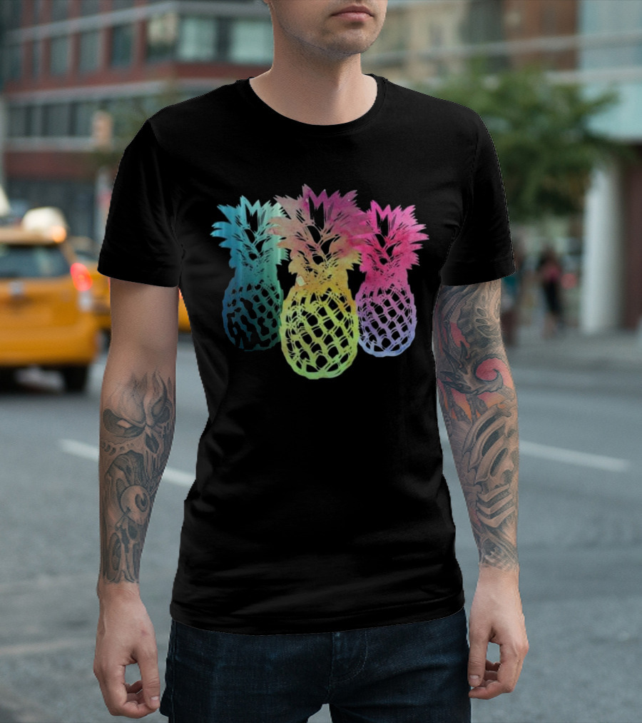Trippy Pineapple EDM Rave Dance Music Vibes T-Shirt