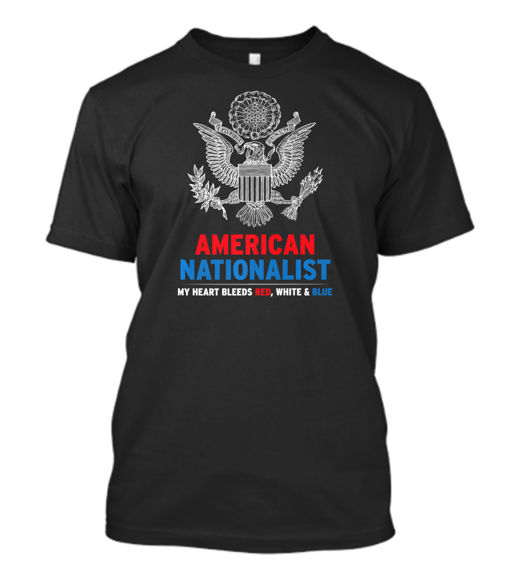 American Nationalist My Heart Bleeds Red White Blue T-Shirt
