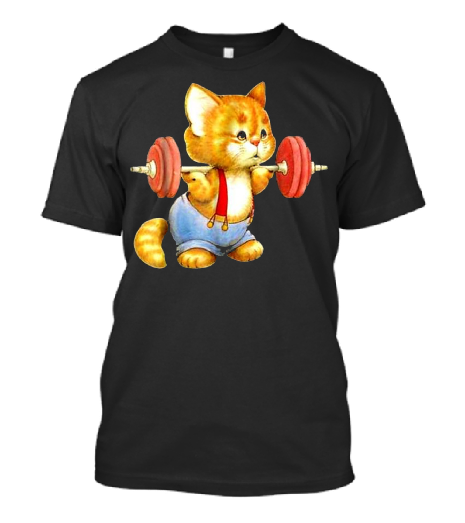 Cute Cat Weightlifting Squat Gym Powerlifting T-Shirt