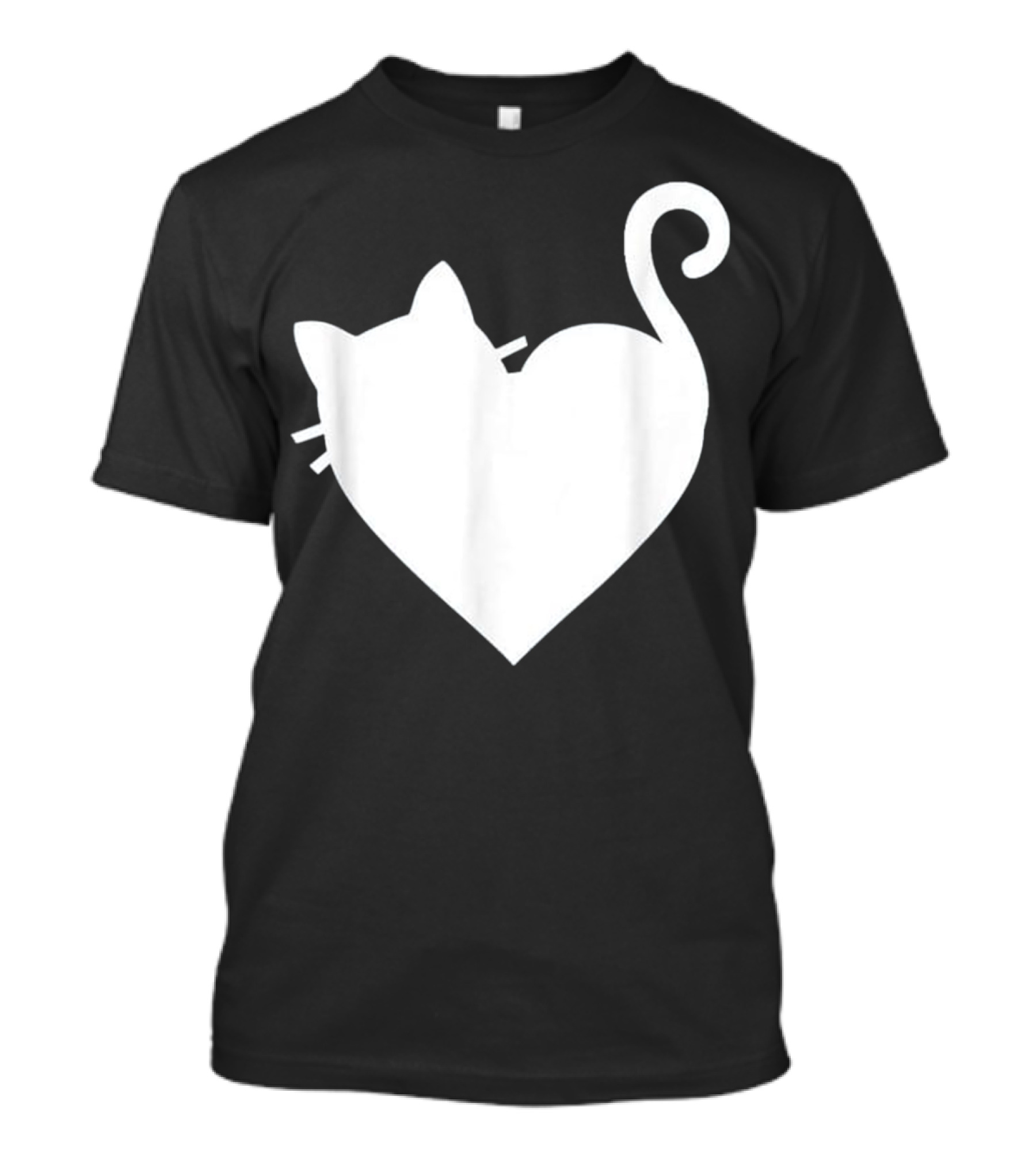 Cute Cat Heart Design For Men And Women In 5 Colors T-Shirt