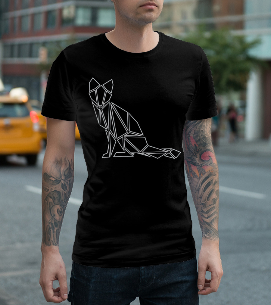 POLYGON FOX Forest Animal Geometric Polygon T-Shirt