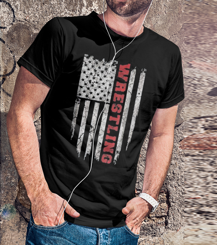 American Wrestling Flag USA T-Shirt