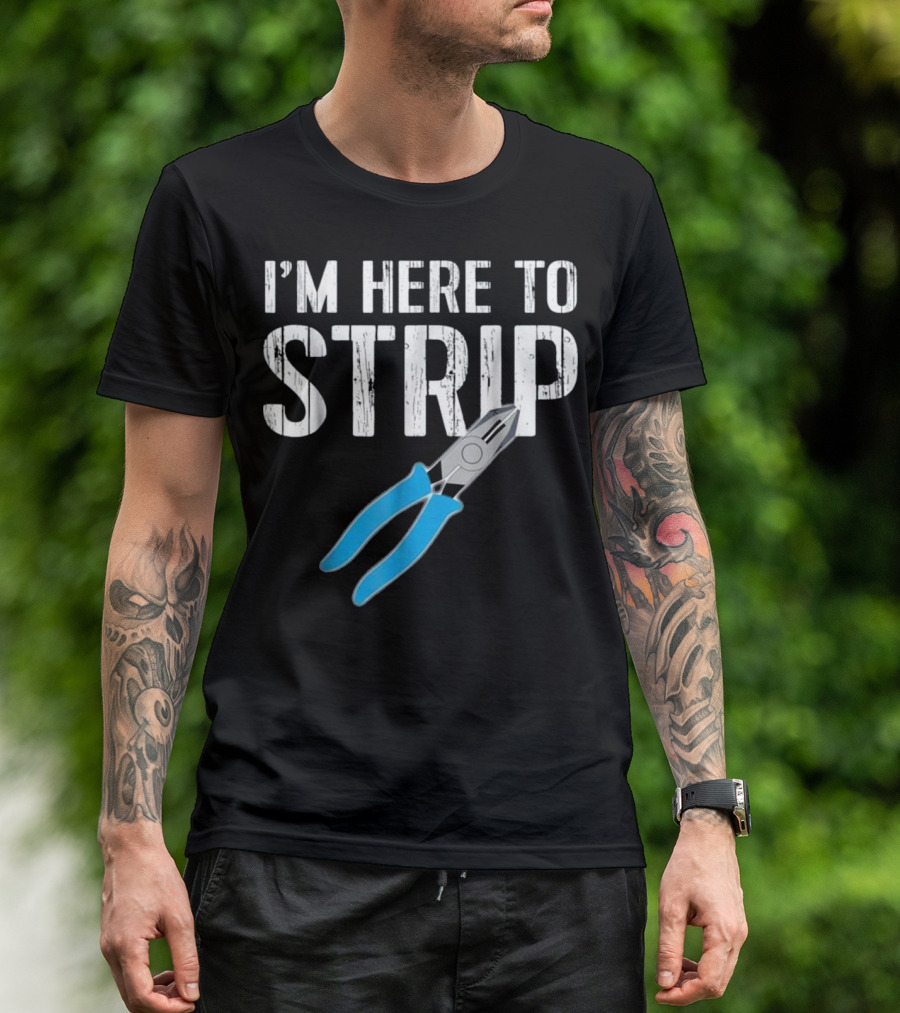 I'm Here To Strip Electrician Gift Electrical Engineer T-Shirt