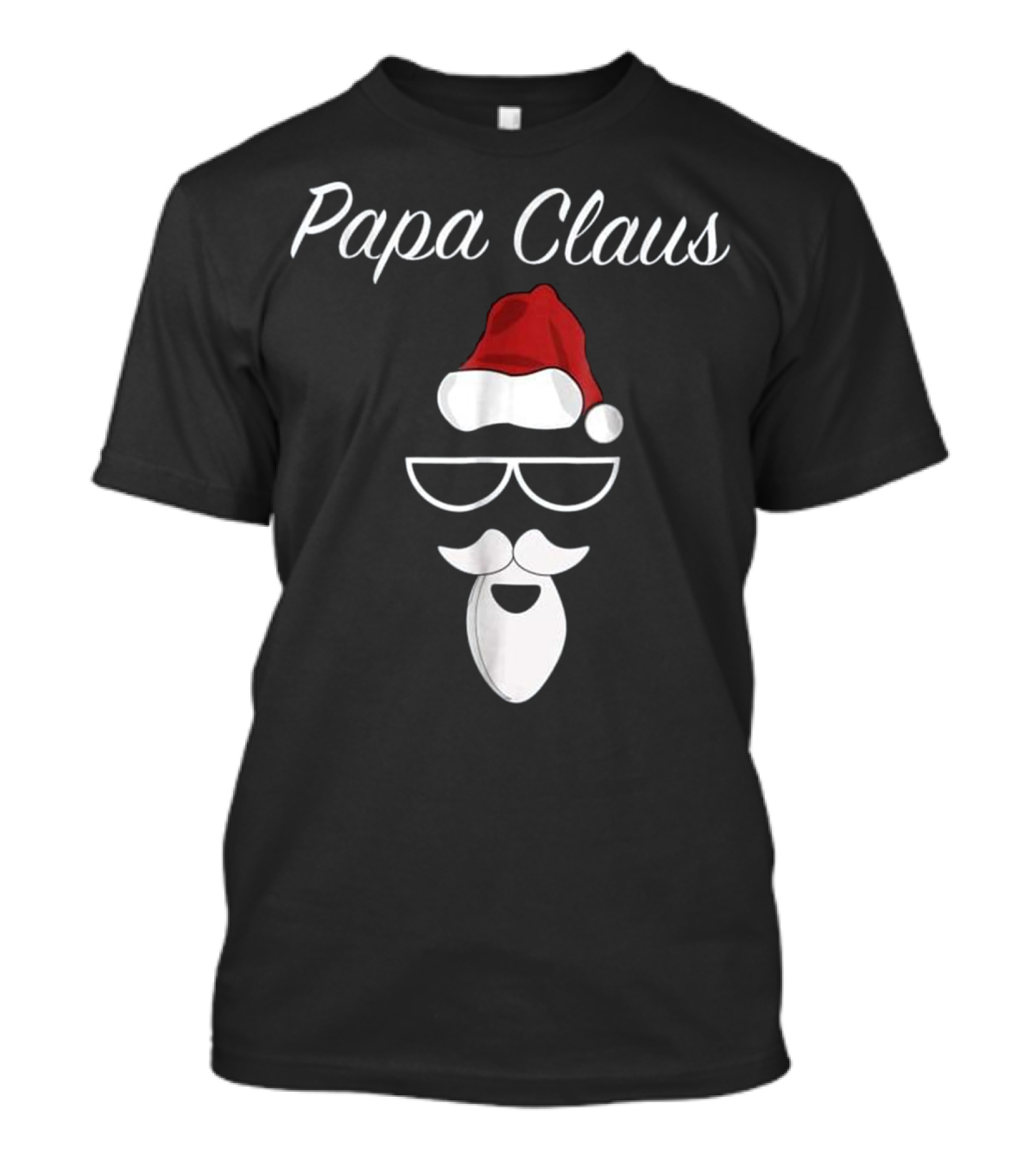 Papa Claus Santa Beard Matching Christmas T-Shirt
