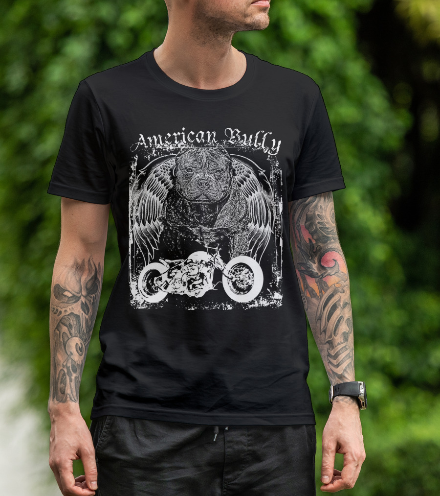 American Bully Winged Motorcycle T-Shirt