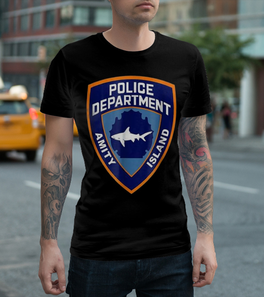 Amity Island Police Department Jaws Shark Badge T-Shirt