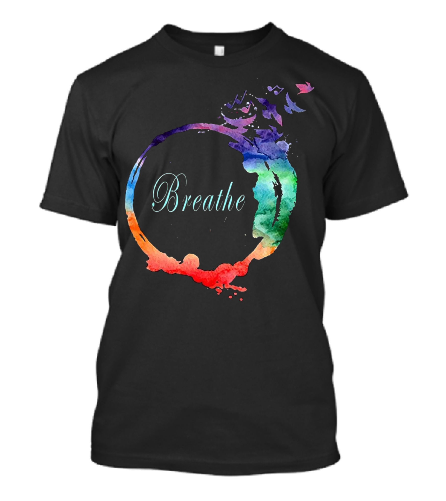 Breathe Heavenly Breath With Nat Colorful Artistic Circle T-Shirt