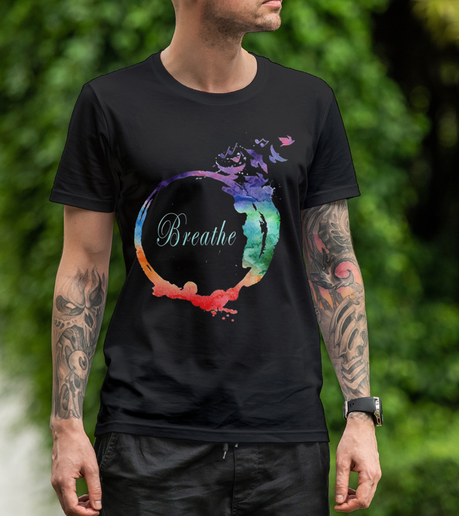 Breathe Heavenly Breath With Nat Colorful Artistic Circle T-Shirt