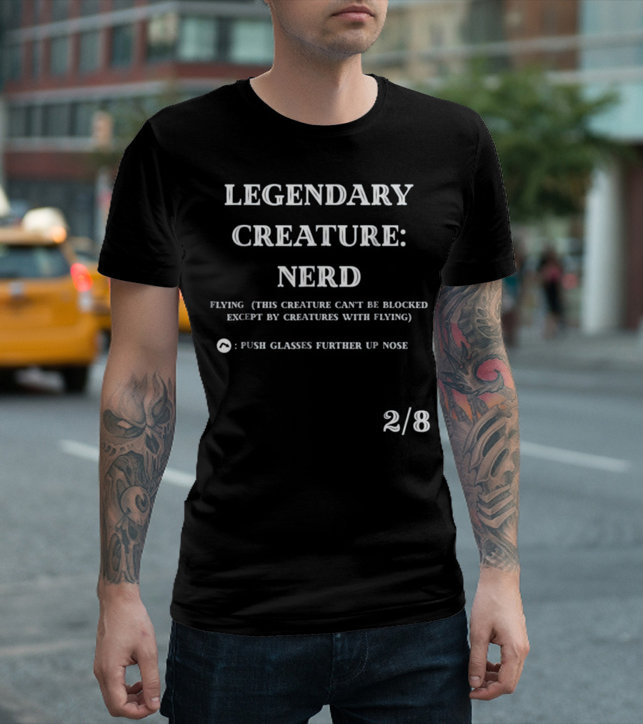 Legendary Creature Nerd Flying Push Glasses Further Up Nose 2/8 T-Shirt
