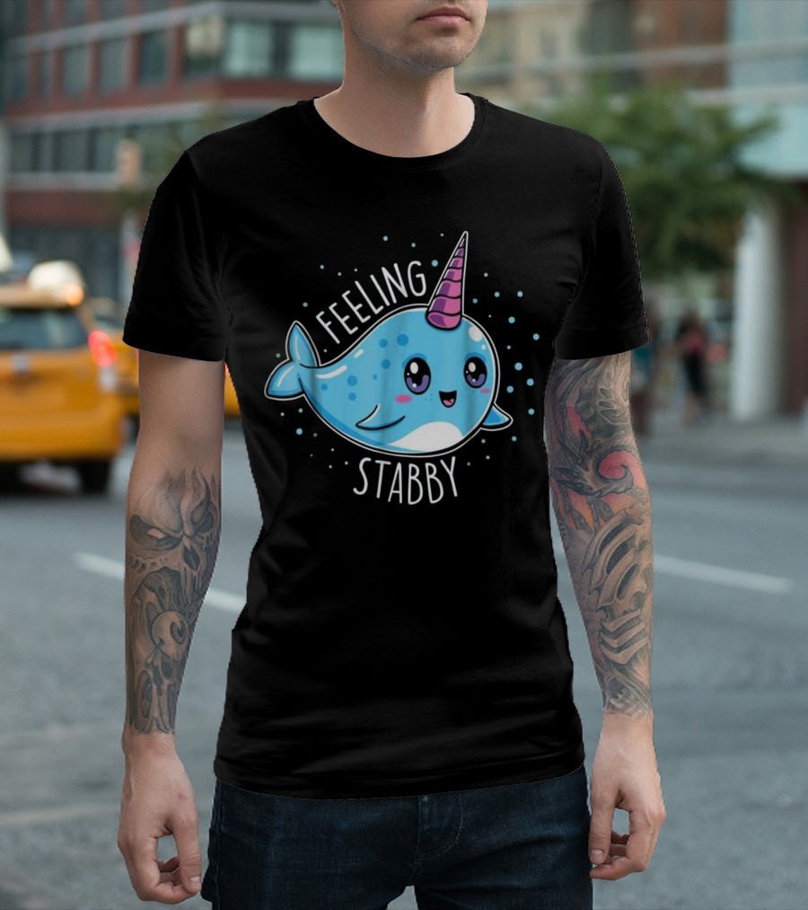 Feeling Stabby Kawaii Cute Narwhals T-Shirt