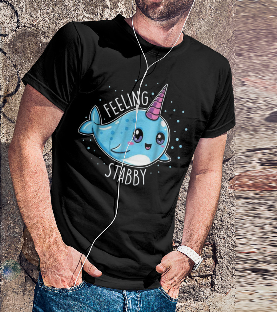 Feeling Stabby Kawaii Cute Narwhals T-Shirt