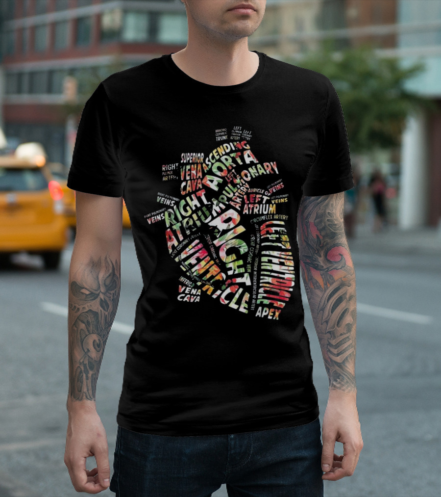 Anatomical Heart Cardiac Nurse Right Atrium Left Ventricle Aorta Veins T-Shirt