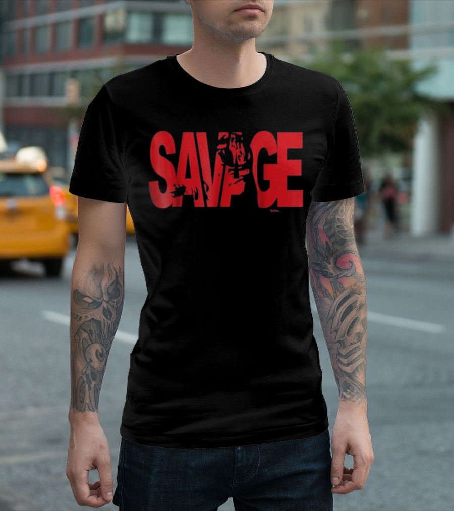 Savage Red Weight Lifting Gym Fitness T T-Shirt