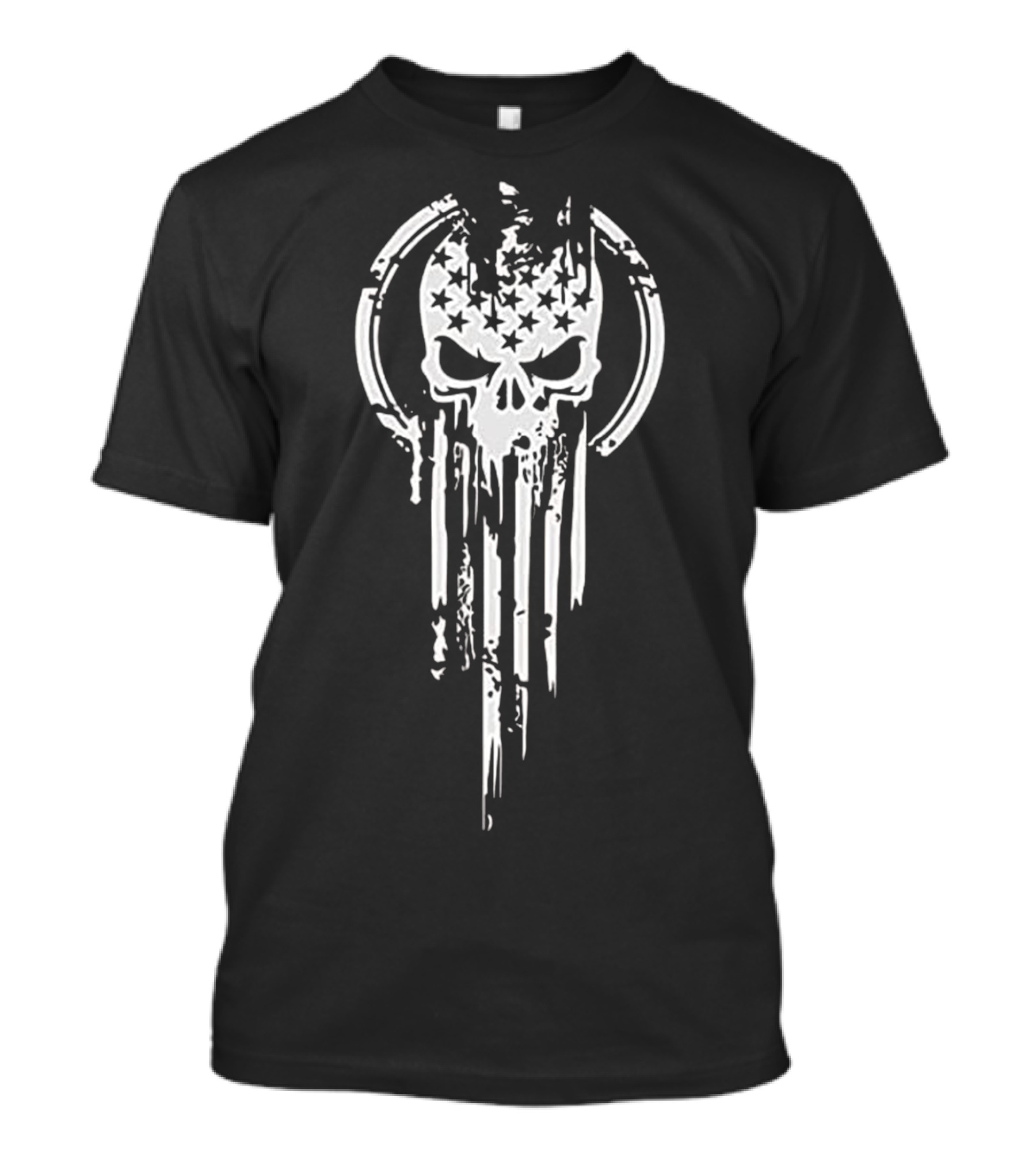 New American Warrior Skull Flag Military T-Shirt