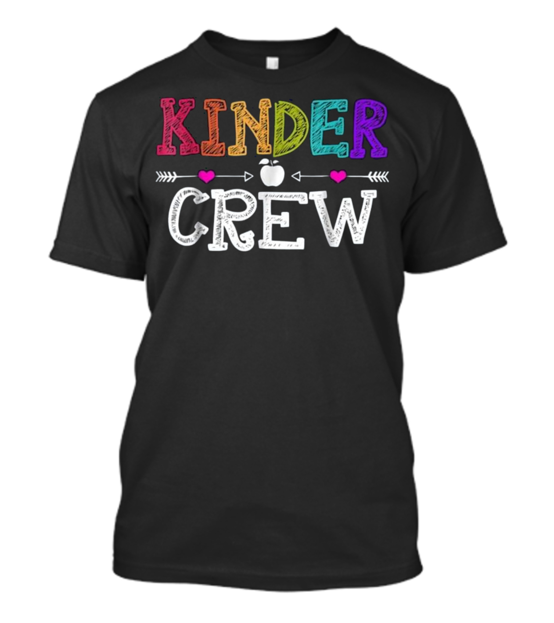Kinder Crew Colorful Chalk Text With Apple And Arrows T-Shirt