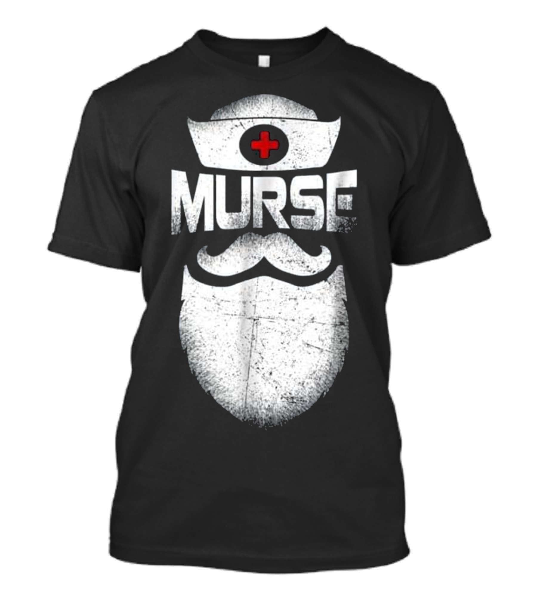 Murse Nurse Hat And Beard With Red Cross T-Shirt