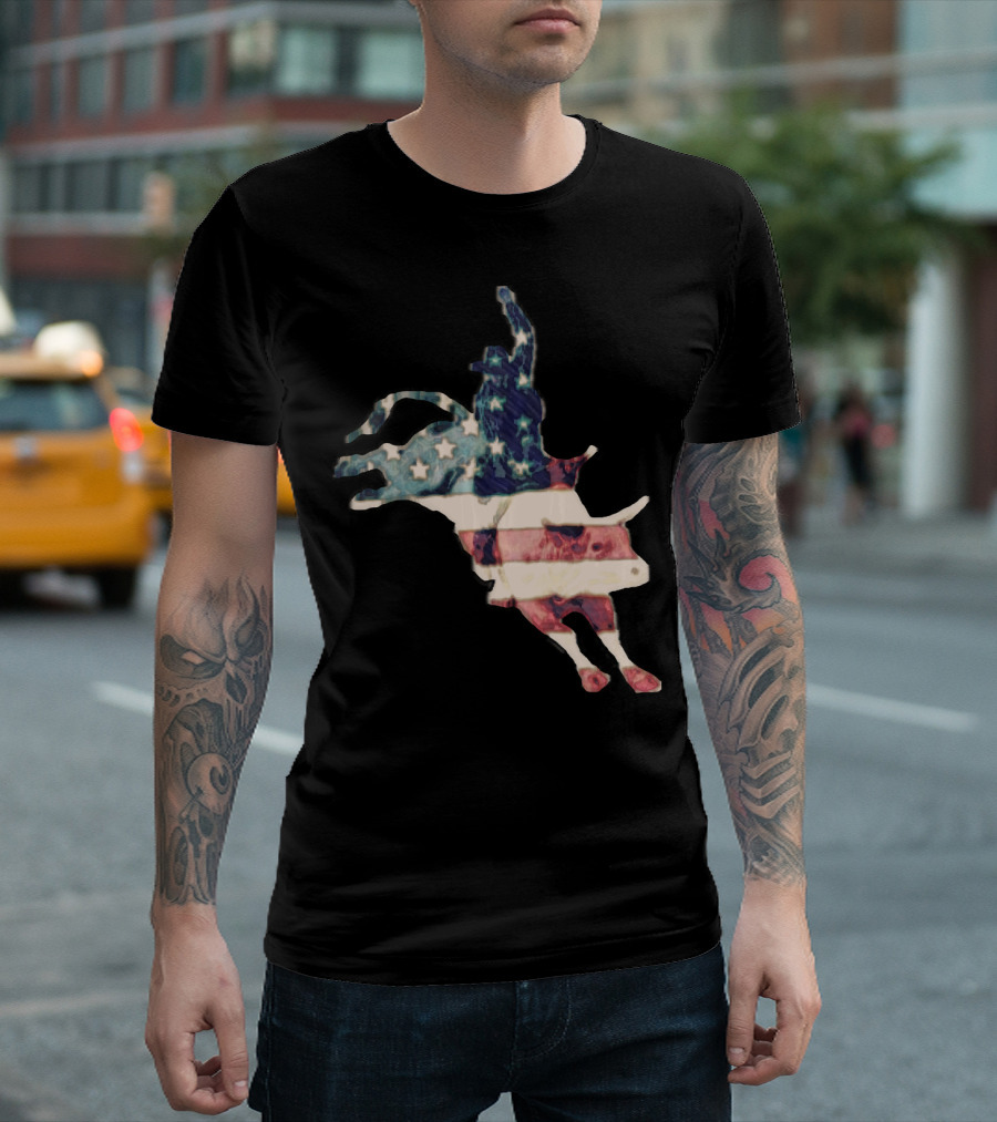 Bull Riding Vintage American Pride Wild West T-Shirt