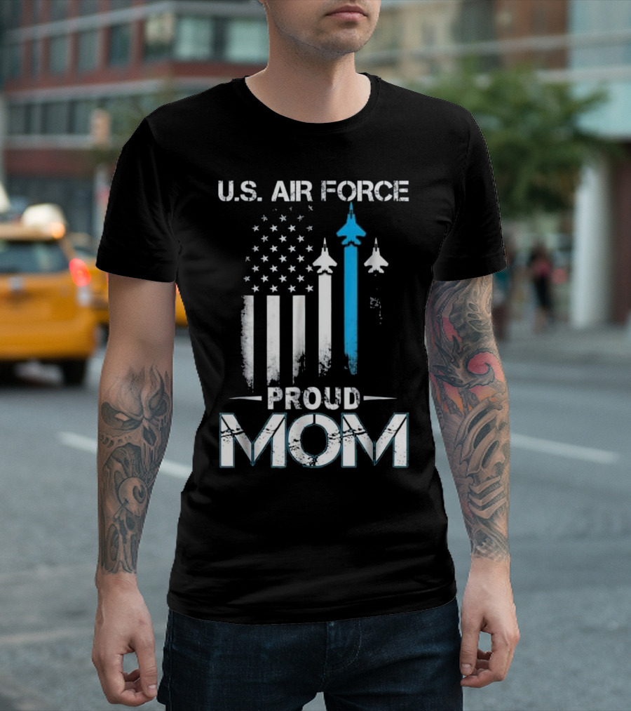 U.S. Air Force Proud Mom American Flag Jets T-Shirt