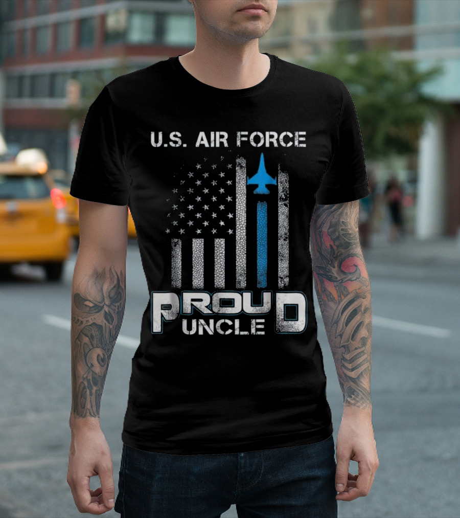 U.S. Air Force Proud Uncle American Flag Jet T-Shirt
