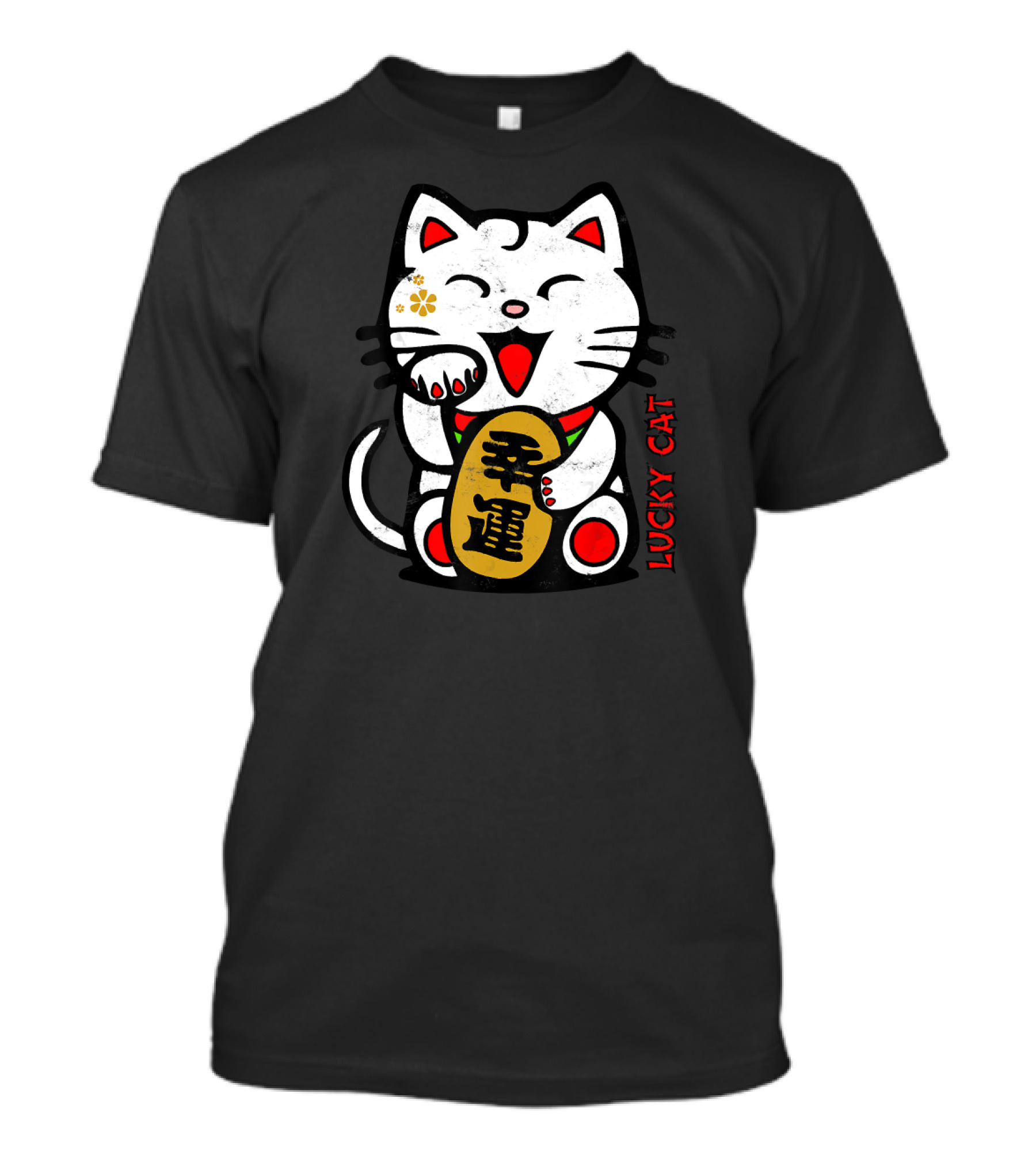 Lucky Cat Maneki-Neko Japanese Good Fortune T-Shirt