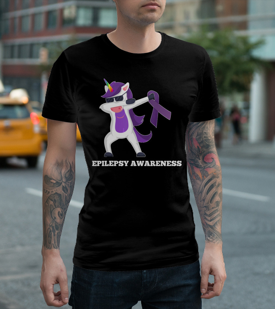 Epilepsy Awareness Dabbing Unicorn T-Shirt