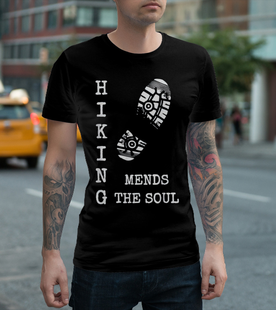 Hiking Mends The Soul Walking Bootprint T-Shirt