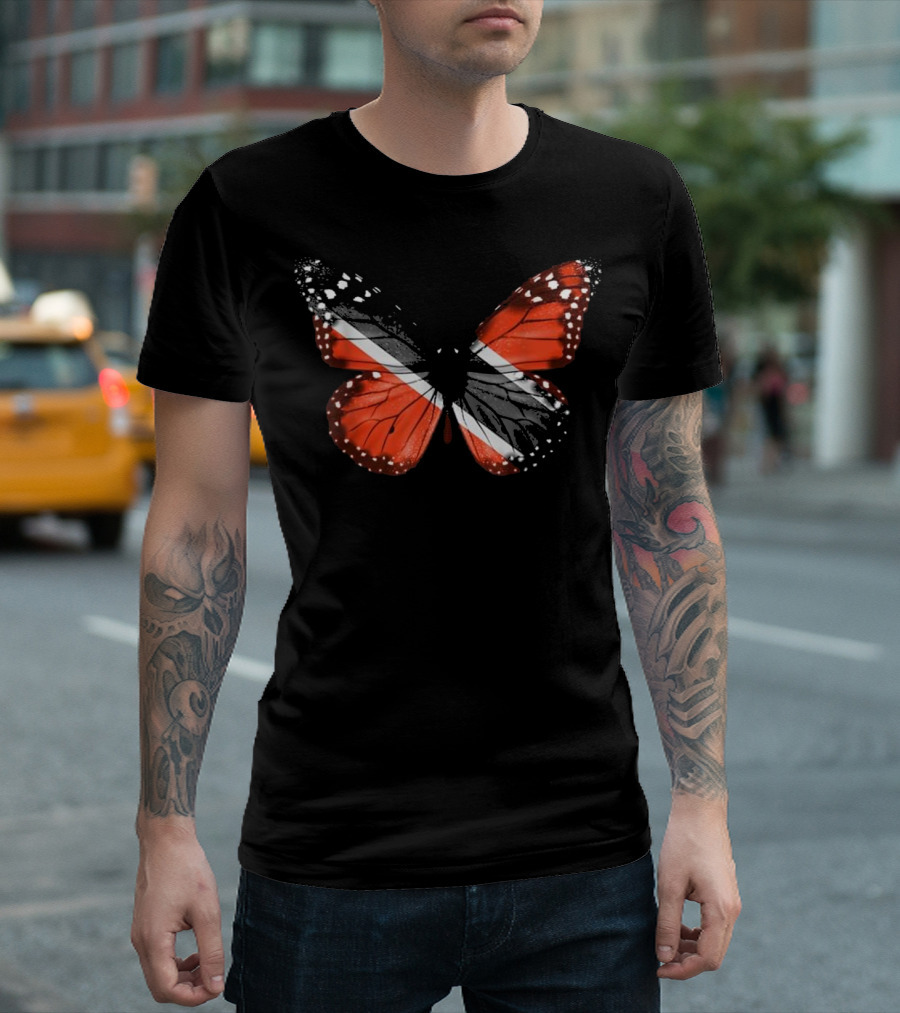 Butterfly Trinidad And Tobago Flag T-Shirt