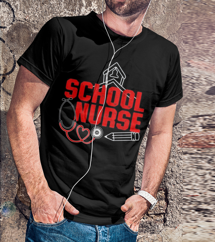 School Nurse Stethoscope Pencil Appreciation T-Shirt