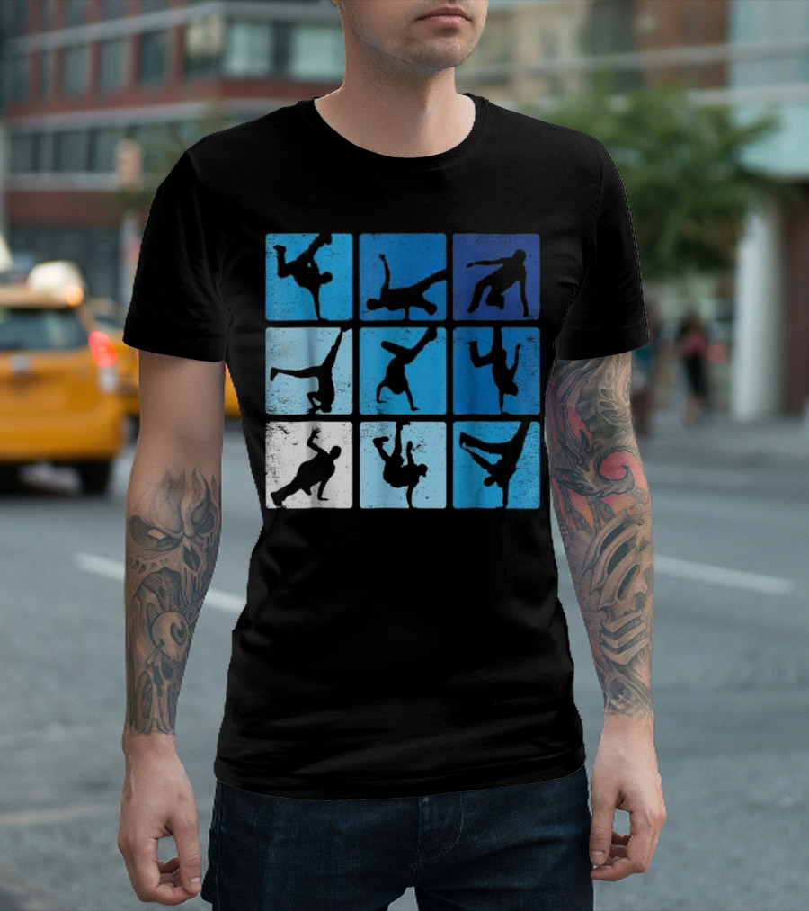 Hip Hop Breakdance Poses Retro Vintage T-Shirt