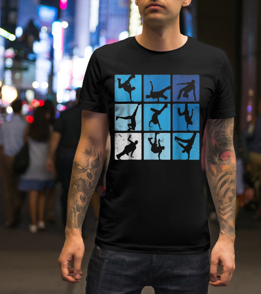 Hip Hop Breakdance Poses Retro Vintage T-Shirt