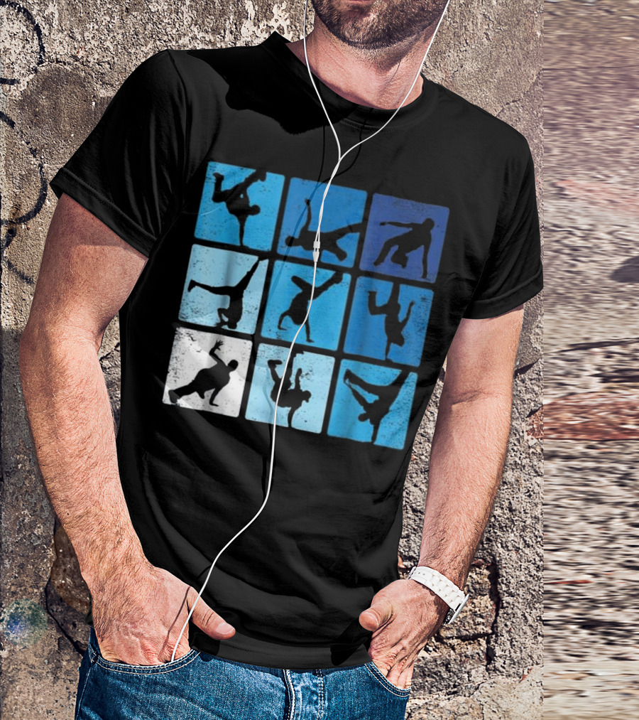 Hip Hop Breakdance Poses Retro Vintage T-Shirt