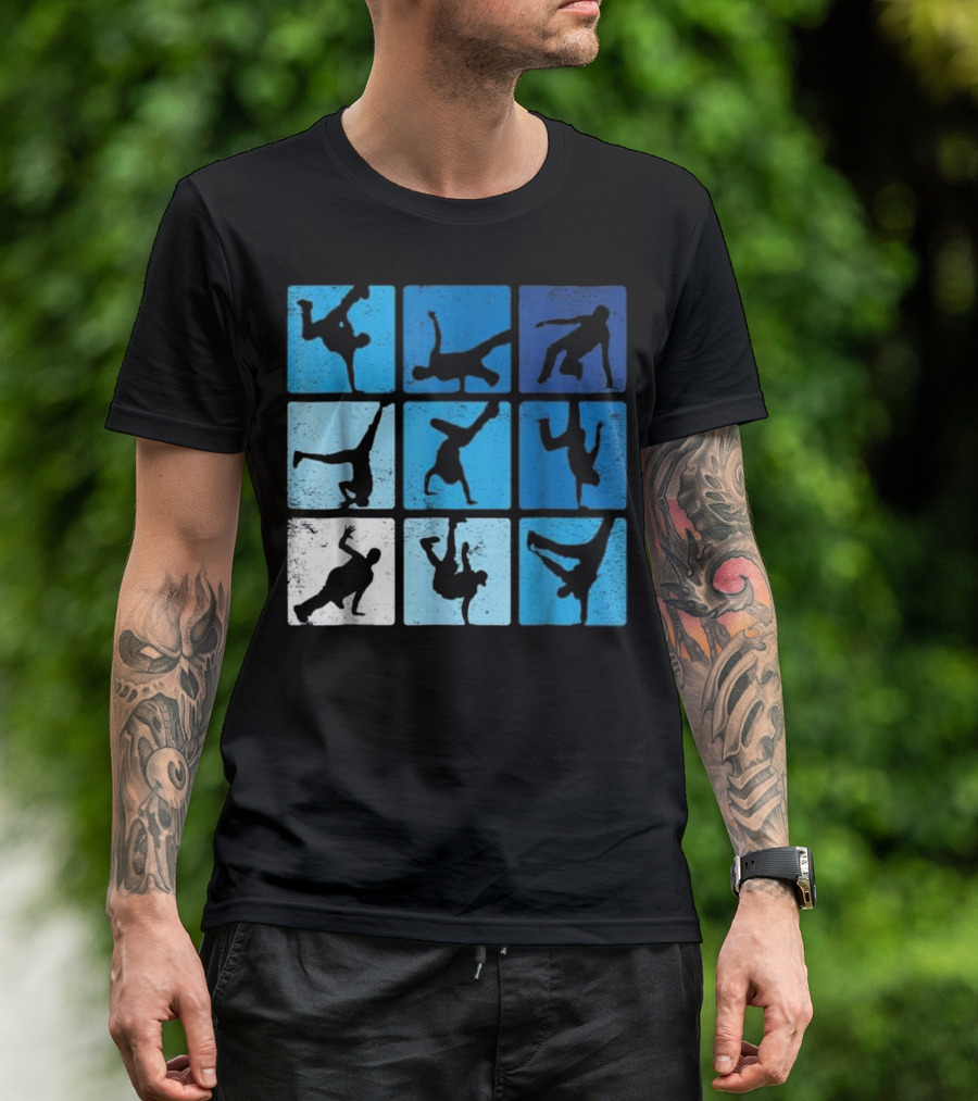 Hip Hop Breakdance Poses Retro Vintage T-Shirt