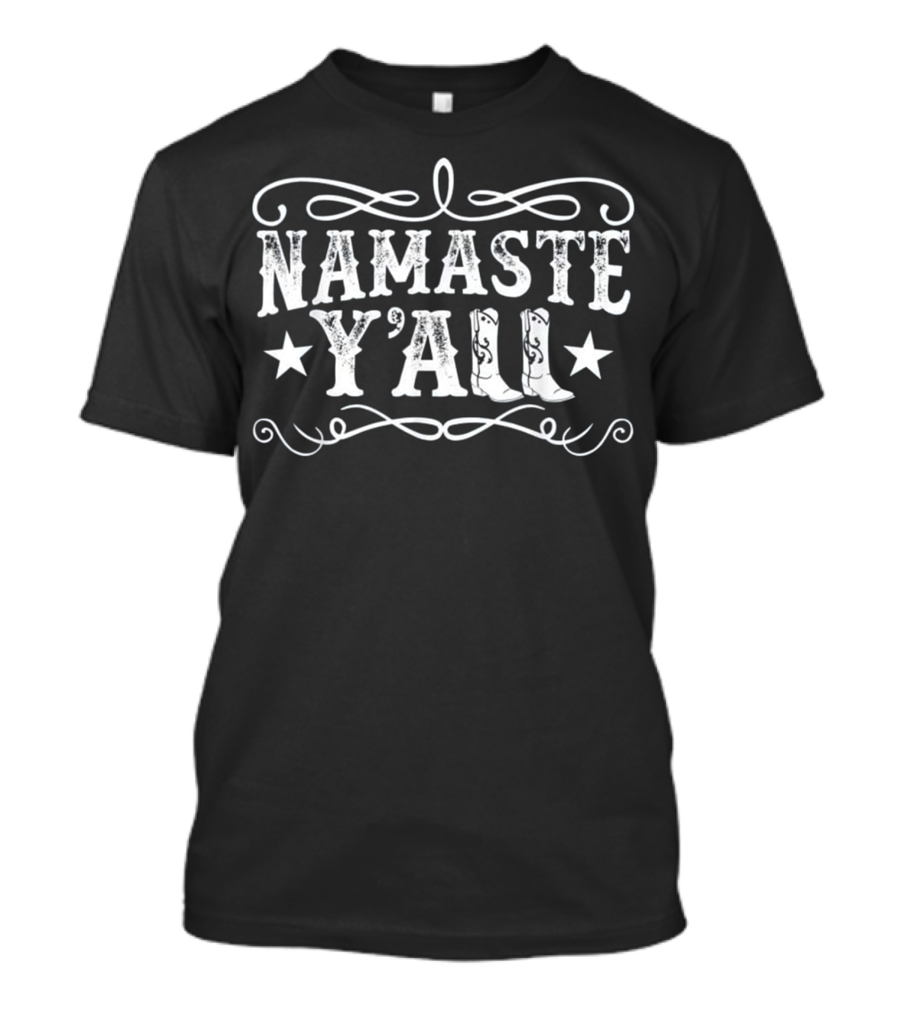 Namaste Y'All Yoga Cowboy Boots Southern Charm T-Shirt